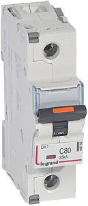 WYŁĄCZNIK NADPRĄDOWY C 80A 1-POLOWY 25KA DX3 S321 - 409762 - LEGRAND
