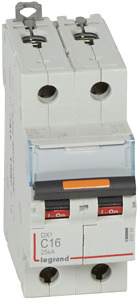 WYŁĄCZNIK NADPRĄDOWY C 16A 2-POLOWY 25KA DX3 S322 - 409768 - LEGRAND