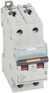 WYŁĄCZNIK NADPRĄDOWY C 20A 2-POLOWY 25KA DX3 S322 - 409769 - LEGRAND