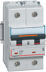 WYŁĄCZNIK NADPRĄDOWY C 40A 2-POLOWY 25KA DX3 S322 - 409772 - LEGRAND