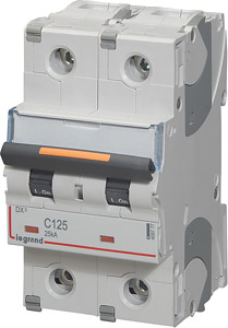 WYŁĄCZNIK NADPRĄDOWY C 125A 2-POLOWY 25KA DX3 S322 - 409777 - LEGRAND
