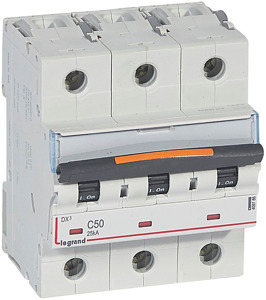 WYŁĄCZNIK NADPRĄDOWY C 50A 3-POLOWY 25KA DX3 S323 - 409786 - LEGRAND