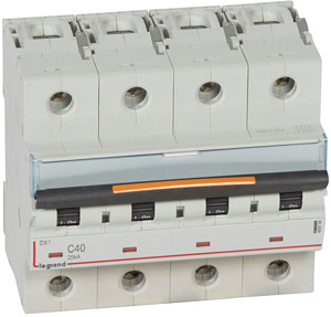 WYŁĄCZNIK NADPRĄDOWY C 40A 4-POLOWY 25KA DX3 S324 - 409798 - LEGRAND