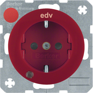 GNIAZDO SCHUKO Z DIODĄ KONTROLNĄ LED ROT POŁYSK R.1/R.3 - 41102022 - HAGER - BERKER