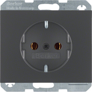 GNIAZDO SCHUKO ANTRACYT MAT LAKIEROWANY K.1 - 41157006 - HAGER - BERKER