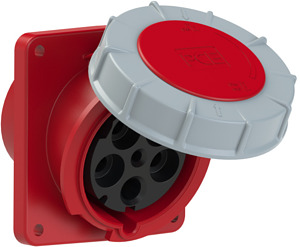 GNIAZDO 125A 3P+Z+N 400V TABLICOWE SKOŚNE IP67 120X130MM - 445-6 - PCE
