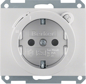 GNIAZDO SCHUKO Z WYŁĄCZNIKIEM RÓŻNICOWYM ALU K.5  - 47087003 - HAGER - BERKER