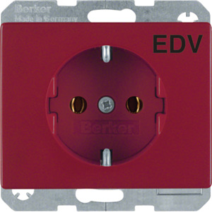 GNIAZDO SCHUKO Z NADRUKIEM 'EDV' CZERWONY ARSYS - 47150082 - HAGER - BERKER