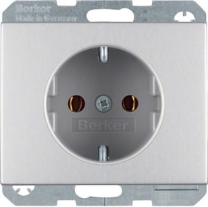 GNIAZDO SCHUKO KOMPLETNE SAMOZACISKI ALUMINIUM K.5 - 47157003 - HAGER - BERKER