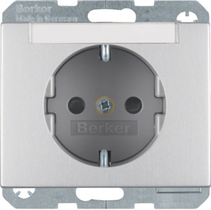 GNIAZDO SCHUKO Z POLEM OPISOWYM ALU K.5 - 47387003 - HAGER - BERKER