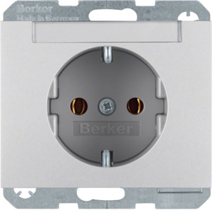 GNIAZDO SCHUKO Z POLEM OPISOWYM ALU K.5  - 47397003 - HAGER - BERKER