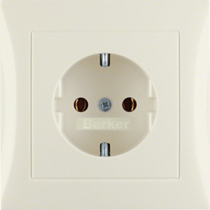 GNIAZDO SCHUKO KOMPLET KREMOWY POŁYSK S.1 - 47428982 - HAGER - BERKER