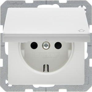 GNIAZDO SCHUKO Z POKRYWĄ BIAŁY AKSAMIT Q.1 - 47516069 - HAGER - BERKER