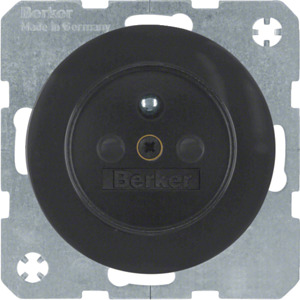 GNIAZDO Z UZIEMIENIEM CZARNY POŁYSK BERKER R.1/R.3 - 6765762045 - HAGER - BERKER