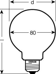 ŻARÓWKA E27 G80 40W BIAŁA BELLALUX SOFT GLOBE - 4050300092263 - LEDVANCE ( OSRAM)