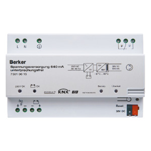 ZASILACZ 640 MA Z PODTRZYMANIEM DMS JASNOSZARY KNX - 75010015 - HAGER - BERKER