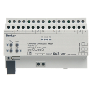 ŚCIEMNIACZ UNIWERSALNY 4-KANAŁOWY 20-250 W/VA DMS JASNOSZARY KNX - 75314021 - HAGER - BERKER