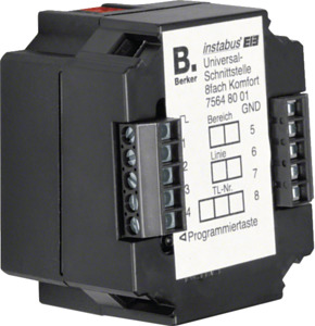 INTERFEJS UNIWERSALNY 8-KROTNY KOMFORT P/T CZARNY KNX - 75648001 - HAGER - BERKER