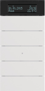 PRZYCISK PIĘCIOKROTNY Z REGULATOREM TEMPERATURY I WYŚWIETLACZEM BIAŁY B.IQ - 75665599 - HAGER - BERKER