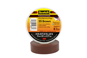 TAŚMA ELEKTROIZOLACYJNA PCW BRĄZOWA 19X20 SCOTCH 35 - 80611211618 - 3M POLAND