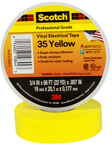 TAŚMA ELEKTROIZOLACYJNA PCW ŻÓŁTA 19X20 SCOTCH 35  - 80611211592 - 3M POLAND