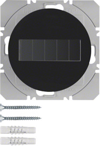 PRZYCISK RADIOWY POJEDYNCZY PŁASKI Z BATERIĄ SŁONECZNĄ CZARNY POŁYSK R.1/R.3 KNX RF  - 85655131 - HAGER - BERKER