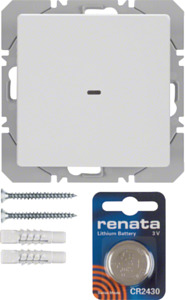 PRZYCISK RADIOWY POJEDYNCZY PŁASKI QUICKLINK BIAŁY Q.1/Q.3 KNX RF  - 85655229 - HAGER - BERKER