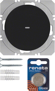 PRZYCISK RADIOWY POJEDYNCZY PŁASKI QUICKLINK CZARNY POŁYSK R.1/R.3 KNX RF  - 85655231 - HAGER - BERKER