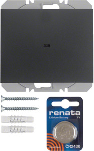 PRZYCISK RADIOWY POJEDYNCZY PŁASKI QUICKLINK ANTRACYT MAT K.1 KNX RF  - 85655275 - HAGER - BERKER