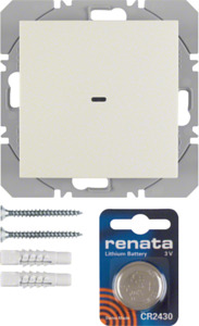 PRZYCISK POJEDYNCZY PŁASKI QUICKLINK KREM POŁYSK S.1 KNX RF  - 85655282 - HAGER - BERKER