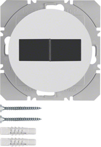 PRZYCISK RADIOWY PODWÓJNY PŁASKI Z BATERIĄ SŁONECZNĄ BIAŁY POŁYSK R.1/R.3 KNX RF  - 85656139 - HAGER - BERKER