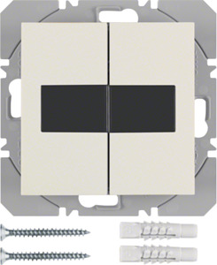 PRZYCISK PODWÓJNY PŁASKI Z BATERIĄ SŁONECZNĄ KREM POŁYSK S.1 KNX RF  - 85656182 - HAGER - BERKER