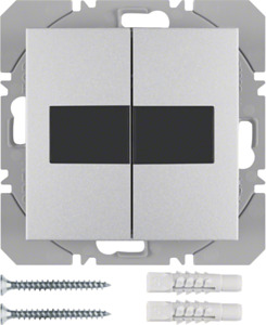 PRZYCISK PODWÓJNY PŁASKI Z BATERIĄ SŁONECZNĄ ALU MAT B.7 KNX RF  - 85656183 - HAGER - BERKER
