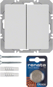 PRZYCISK RADIOWY PODWÓJNY PŁASKI QUICKLINK BIAŁY Q.1/Q.3 KNX RF  - 85656229 - HAGER - BERKER