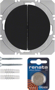PRZYCISK RADIOWY PODWÓJNY PŁASKI QUICKLINK CZARNY POŁYSK R.1/R.3 KNX RF  - 85656231 - HAGER - BERKER