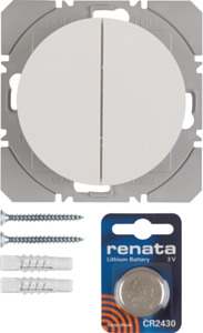 PRZYCISK RADIOWY PODWÓJNY PŁASKI QUICKLINK BIAŁY POŁYSK R.1/R.3 KNX RF  - 85656239 - HAGER - BERKER