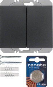 PRZYCISK RADIOWY PODWÓJNY PŁASKI QUICKLINK ANTRACYT MAT K.1 KNX RF  - 85656275 - HAGER - BERKER