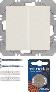 PRZYCISK PODWÓJNY PŁASKI QUICKLINK KREM POŁYSK S.1 KNX RF  - 85656282 - HAGER - BERKER