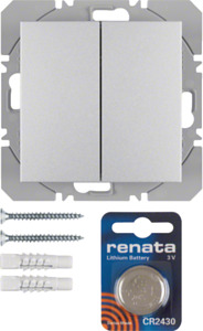 PRZYCISK PODWÓJNY PŁASKI QUICKLINK ALU MAT B.KWADRAT/B.7 KNX RF  - 85656283 - HAGER - BERKER