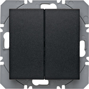 PRZYCISK PODWÓJNY PŁASKI QUICKLINK ANTRACYT MAT B.KWADRAT/S.1/B.3/B.7 KNX RF  - 85656285 - HAGER - BERKER