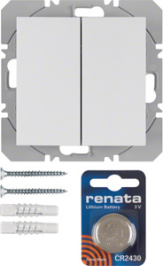PRZYCISK PODWÓJNY PŁASKI QUICKLINK BIAŁY MAT S.1/B.3/B.7 KNX RF  - 85656288 - HAGER - BERKER
