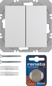 PRZYCISK PODWÓJNY PŁASKI QUICKLINK BIAŁY POŁYSK S.1/B.3/B.7 KNX RF  - 85656289 - HAGER - BERKER