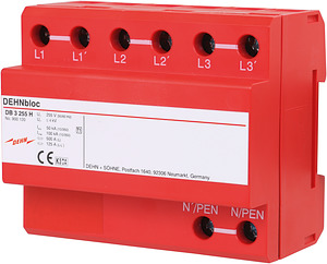 OCHRONNIK P-PRZEPIĘCIOWY 3P B 50KA 4KV DEHNBLOCK DB3 255H,255 - 900120 - DEHN