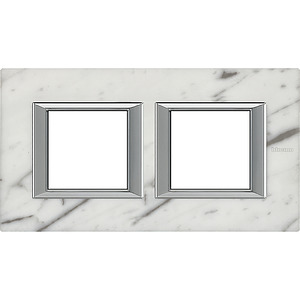RAMKA PROSTOKĄTNA POZIOMA 2X2 MODUŁY CARRARA MARBLE AXOLUTE - HA4802M2HRMC - LEGRAND