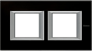RAMKA PROSTOKĄTNA POZIOMA 2X2 MODUŁY BLACK GLASS AXOLUTE - HA4802M2HVNN - LEGRAND