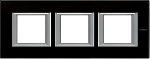 RAMKA PROTOKĄTNA POZIOMA 3X2 MODUŁY BLACK GLASS AXOLUTE - HA4802M3HVNN - LEGRAND