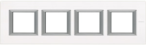 RAMKA PROTOKĄTNA POZIOMA 4X2 MODUŁY WHITE GLASS AXOLUTE - HA4802M4HVBB - LEGRAND