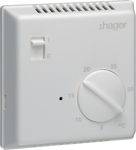 TERMOSTAT ELEKTRONICZNY Z WYŁĄCZNIKIEM RĘCZNYM 8A 1-POLOWY  - EK003 - HAGER - BERKER