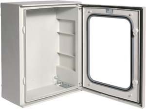 OBUDOWA BOX DO WYPOSAŻENIA DRZWI PRZEZROCZYSTE (POLIESTER) 500X400X200 ORION PLUS  - FL263B - HAGER - BERKER