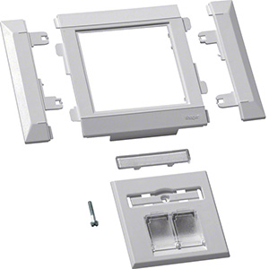 PŁYTKA FRONTOWA 2XRJ45 80MM UNIVERS NHC BEZHALOGENOWA SZARA - G32347035 - HAGER - BERKER